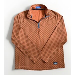 Anchor2anchor Mens 1/4 Zip Golf Jacket Orange Palm Pattern Large L Stretch
